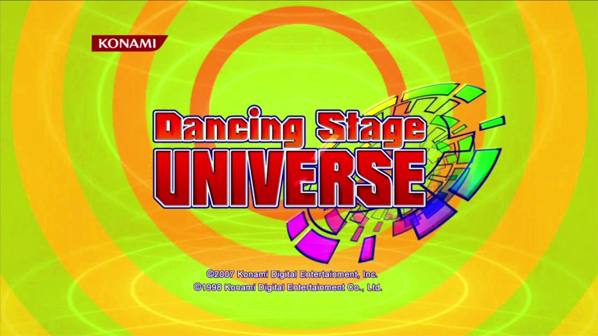 Dancing Stage Universe title screen for Xbox 360